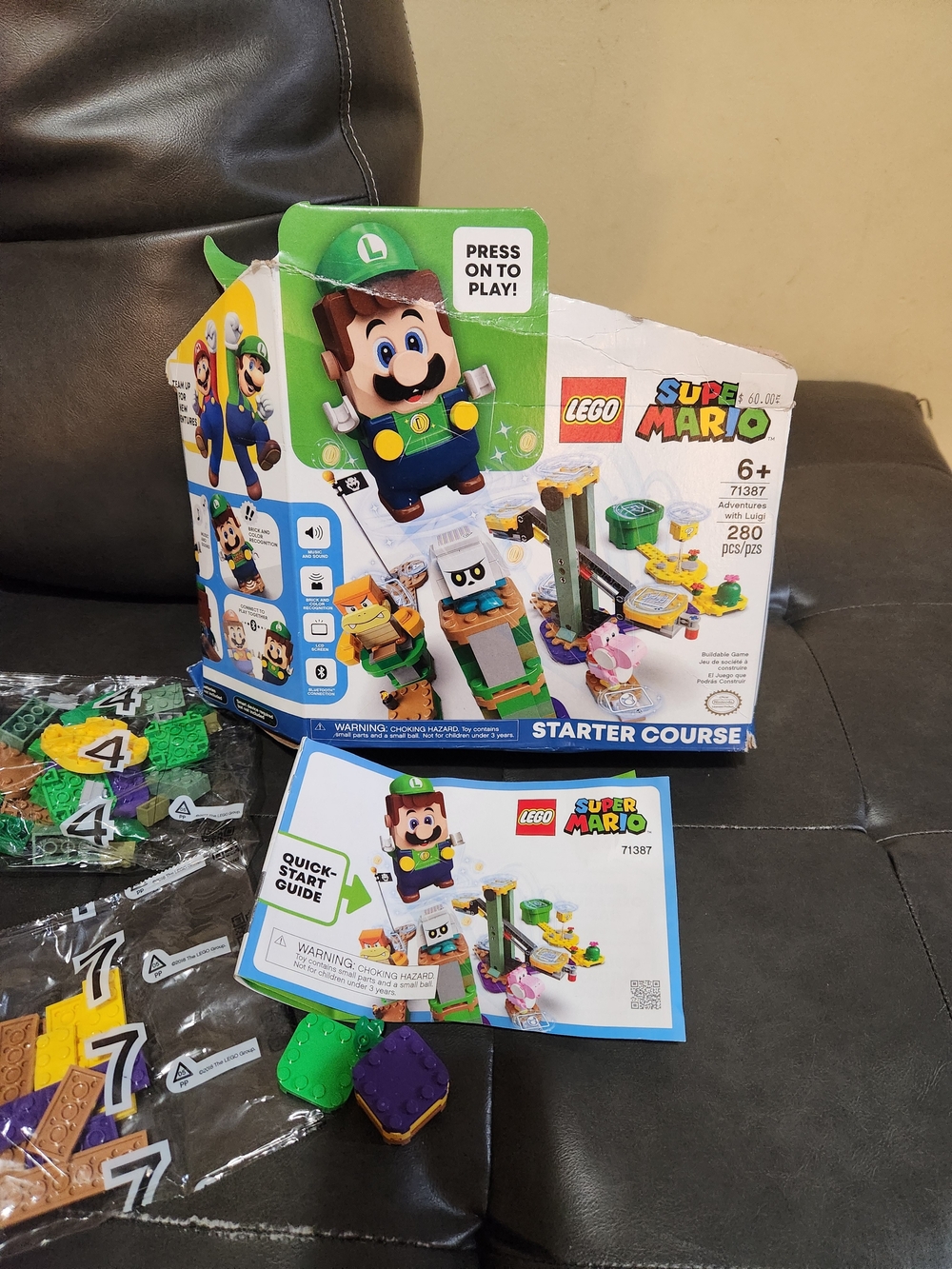 LEGO Super Mario Luigi Starter Course - Green Playset Missing Bag #1 Luigi